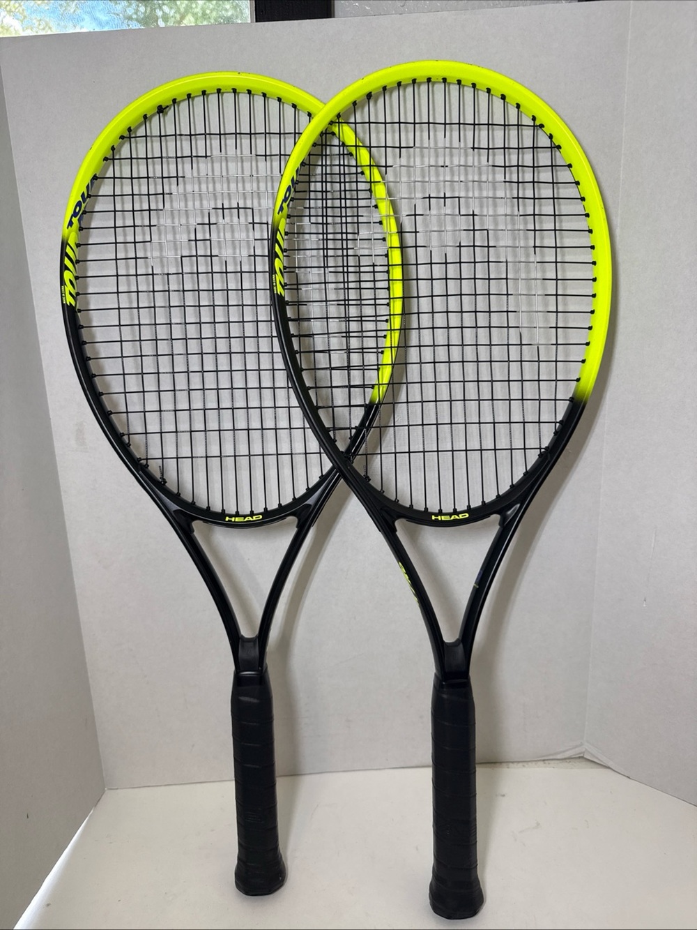 HEAD Tennis Racquet Pair in Neon Yellow and Black set of 2